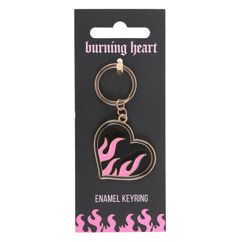 Burning Heart Alloy and Enamel Keyring