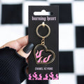 Burning Heart Alloy and Enamel Keyring