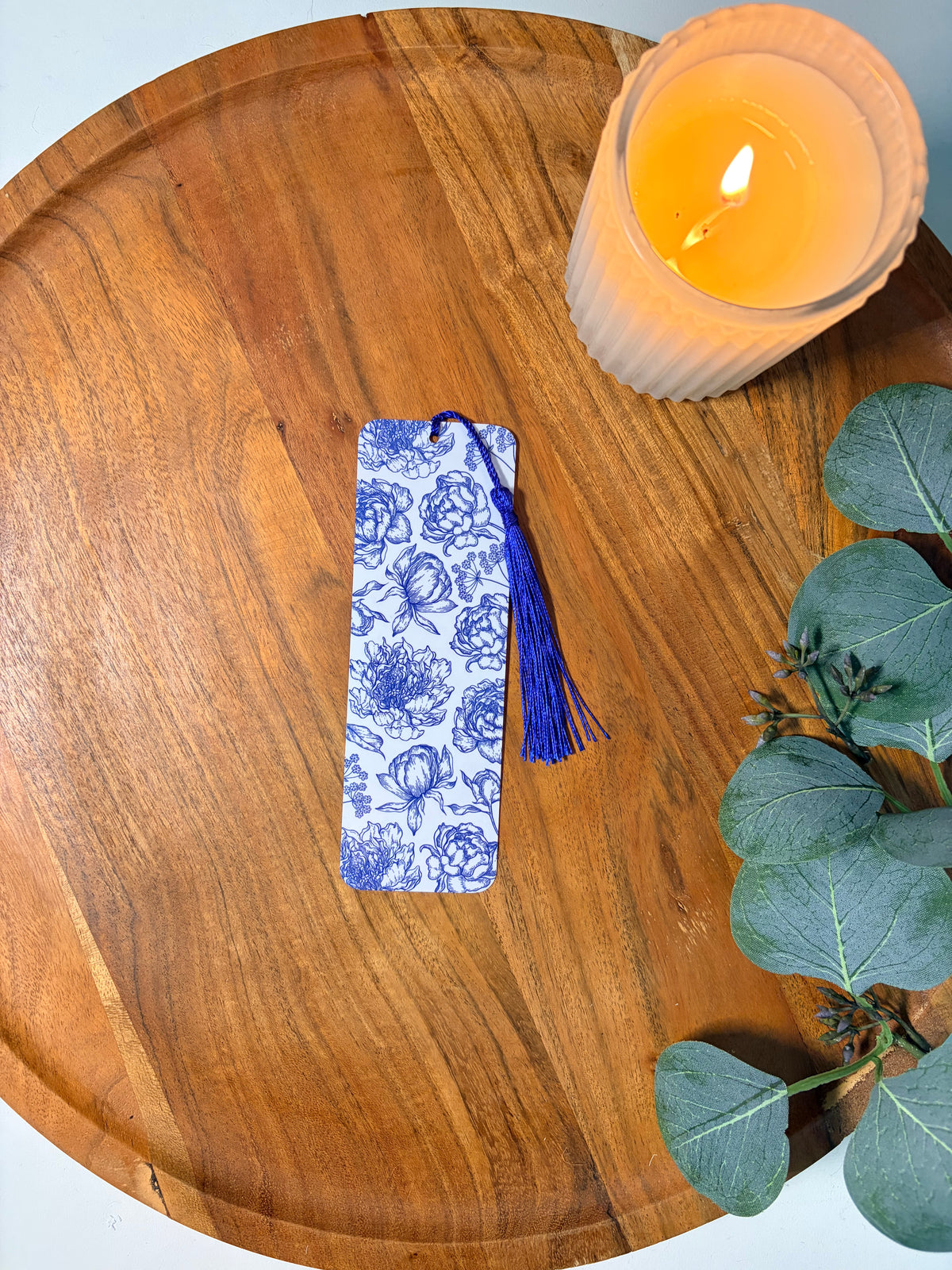 Blue Floral Bookmark