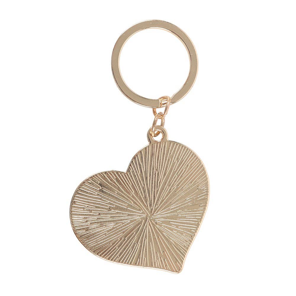 Burning Heart Alloy and Enamel Keyring